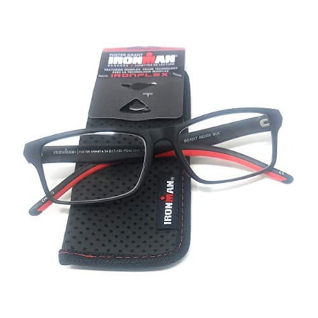 Foster Grant Ironman IronFlex Reading Glasses, Black/Red (+2.00)