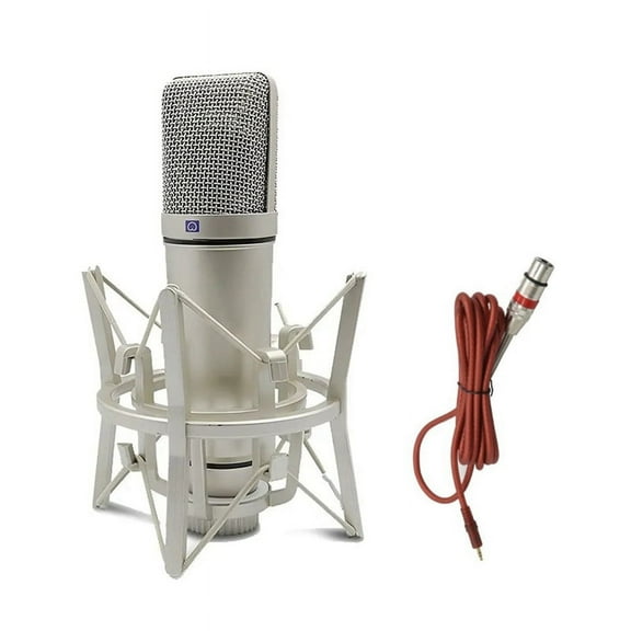 Metal Professional Condenser Microphone Studio Microphone for Computer Gaming Recording Singing Podcast Sound Card