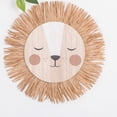 thumbnail image 5 of UNTERING Cartoon Lions Hangings Decorations Creative Animal Head Ornament Handwovens Raffias Wall Decors for Farmhouses Bedroom H, 5 of 7
