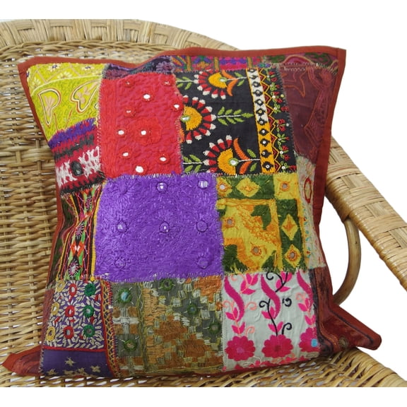 Home DecorThrow Pillow Decorative Kutch Cushion Cover Cotton Case 18 X 18