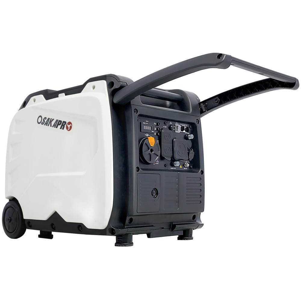 Topcobe 4500W Portable Electric Generator, Super Quiet Inverter Generator, Foldable Handle with Wheel, 212cc 4 Stroke, Utility, Gray