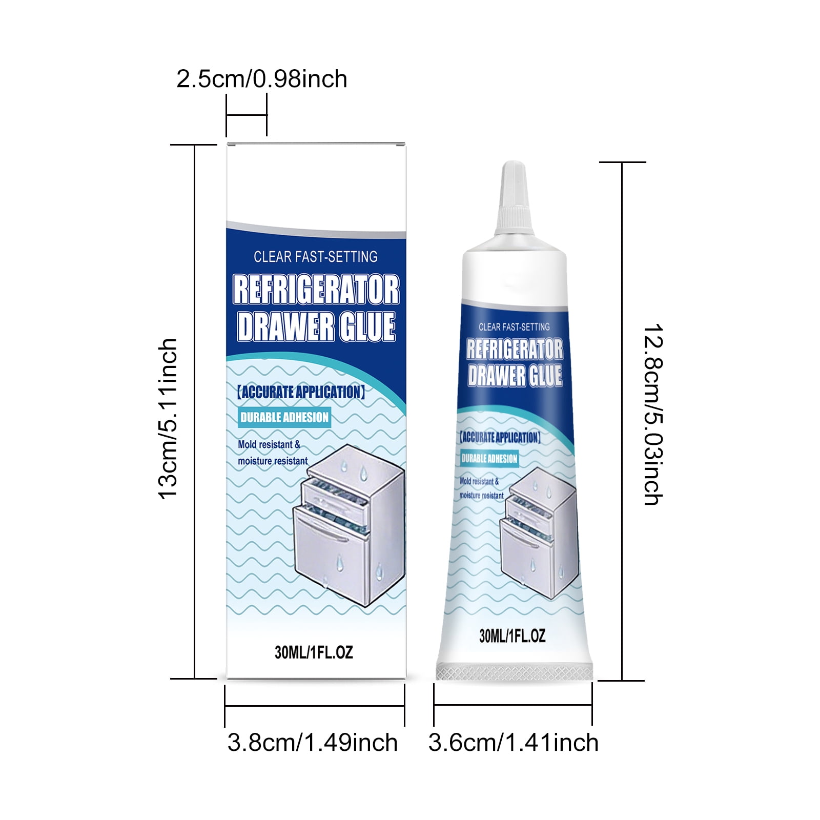 Alvantor Refrigerator Drawer Glue, Strong Bond Adhesive for Plastic Repairs, Cure Time Included