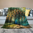 thumbnail image 2 of Nawypu Peacock Blanket Tree Animal Print Throw Blankets for Couch Sofa Bed Stuff Decor Lightweight Soft Cozy Plush Warm Flannel Bedding Gifts for Adults Lover, 2 of 6