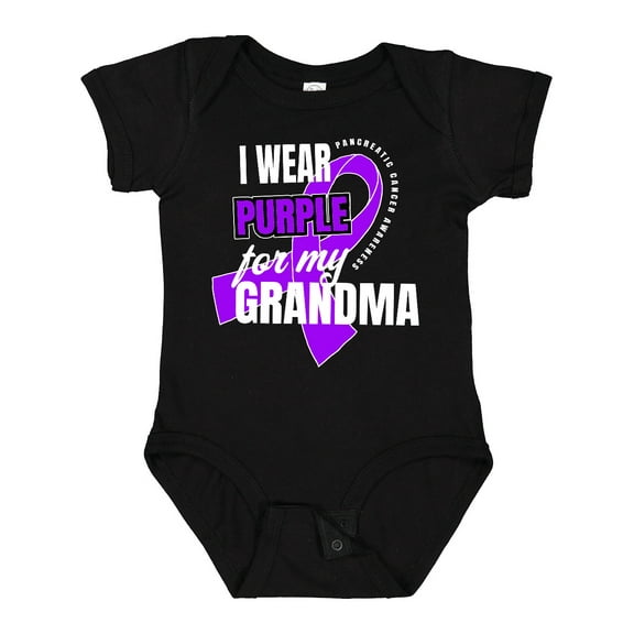 Inktastic I Wear Purple for My Grandma Pancreatic Cancer Awareness Boys or Girls Baby Bodysuit