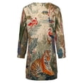 thumbnail image 6 of Tiger Jungle Birds Vibrant Scene Women Elegant Long Sleeve Warm Dress Autumn Winter Sweater Dress Casual Pullover Mini Dresses, 6 of 7