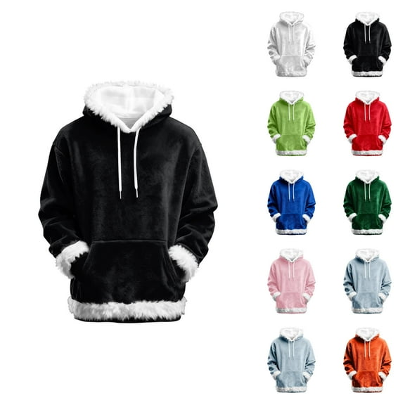 Women's Hoodie with Trim 2025 Fall Winter Long Sleeve Lined Pullover Hooded Sweatshirt with Pockets