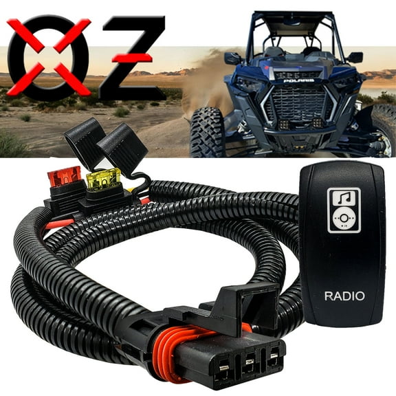 OZ-USA Pulse Power Bus Bar Plug Radio On/Off Rocker Switch Wire Harness Kit Compatible with Polaris RZR Pro Ranger Crew XP 2018-2023