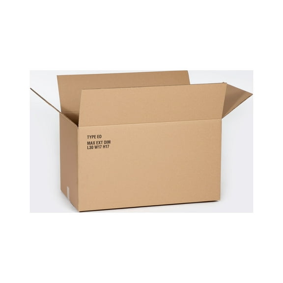 30 x 17 x 17" - Double Wall Corrugated Boxes, ECT-51, 5/Bundle