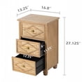 thumbnail image 5 of COZAYH Farmhouse 3-Drawer Nightstand, Woven Cattail Grass Slats Front End Table, Boho Bedside Table for Bedroom, Living Room, Natural Wood Color, 5 of 7