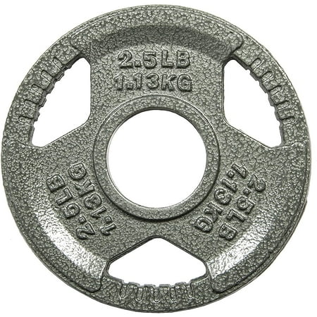 HulkFit 2-inch Iron Plate for Strength Training, Weightlifting, Single (2.5 Pounds), Silver