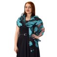 thumbnail image 3 of Lightweight Sheer Embroidered Paisley Burnout Summer Scarf Black Teal, 3 of 3