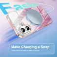 thumbnail image 2 of ELEHOLD Clear Case for iPhone 16, Full Body Rugged Case Built with Screen Protector,Soft TPU Bumper Gradient Feather Design Case,Pink, 2 of 6
