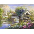 thumbnail image 2 of Boehme, Nicky 32x25 White Modern Wood Framed Museum Art Print Titled - Picturesque Covered Bridge, 2 of 4