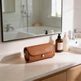 thumbnail image 6 of Youersen Leather Makeup Brush Case, Professional Makeup Organizer Roll Bag for Travel, Brown, 6 of 6