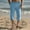 Sky Blue, variant on LADIGASU Men's Elastic Waist Breathable Comfortable Soft Beach Casual 3/4 Pants