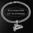 thumbnail image 4 of Hip Hop Splicing Letters Pendant Necklace With 13mm Miami Cuban Chain Iced Out Bling HipHop Necklaces Fashion Jewelry, 4 of 8