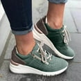 thumbnail image 3 of IUJSOY Wedge Sneakers for Women Suede Breathable Tennis Shoes Lace up Zipper Fashion Sneakers, 3 of 9
