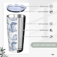 thumbnail image 4 of Blue Vintage Toile De Jouy 20oz Insulated Stainless Steel Tumbler With Lids And Straws Stainless Steel Double Wall Vacuum Insulated Travel Coffee Mug Leak-Proof Lid & Flip Lid For Hot And Cold Drinks, 4 of 7