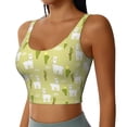 thumbnail image 5 of Sports Bra For Women, Funny Cute Alpaca Cactus Green Sports Bras For Women High Support, Workout Tank Tops Woman With Removable Cups, 5 of 8