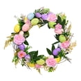 thumbnail image 1 of Guirnalda de huevos de Pascua, guirnalda navideña, corona redonda de flores artificiales, decoración de primavera y Pascua para puerta delantera, 1 of 8