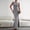 Gray, variant on Elegant Dresses for Women Formal Maxi Gown Crewneck Sleeveless Textured Ribbed Knit Form-fitting Mermaid High Slit Flattering Dress for Prom Evening Wedding Guest