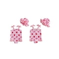 thumbnail image 2 of BemeyourBBs Toddler Baby Girl Swimsuit One Piece Swimsuit Infant Girl Bathing Suit Strawberr Bow Cherry Print Sleeveless Tie Shoulder Swimwear with Swim Cap Summer Beachwear, 2 of 9