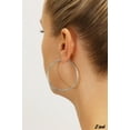 thumbnail image 3 of Tilo Jewelry 14K White Gold Large Round Gold Hoop Earrings (50mm - 2 Inch) for Women & Unisex, 3 of 11