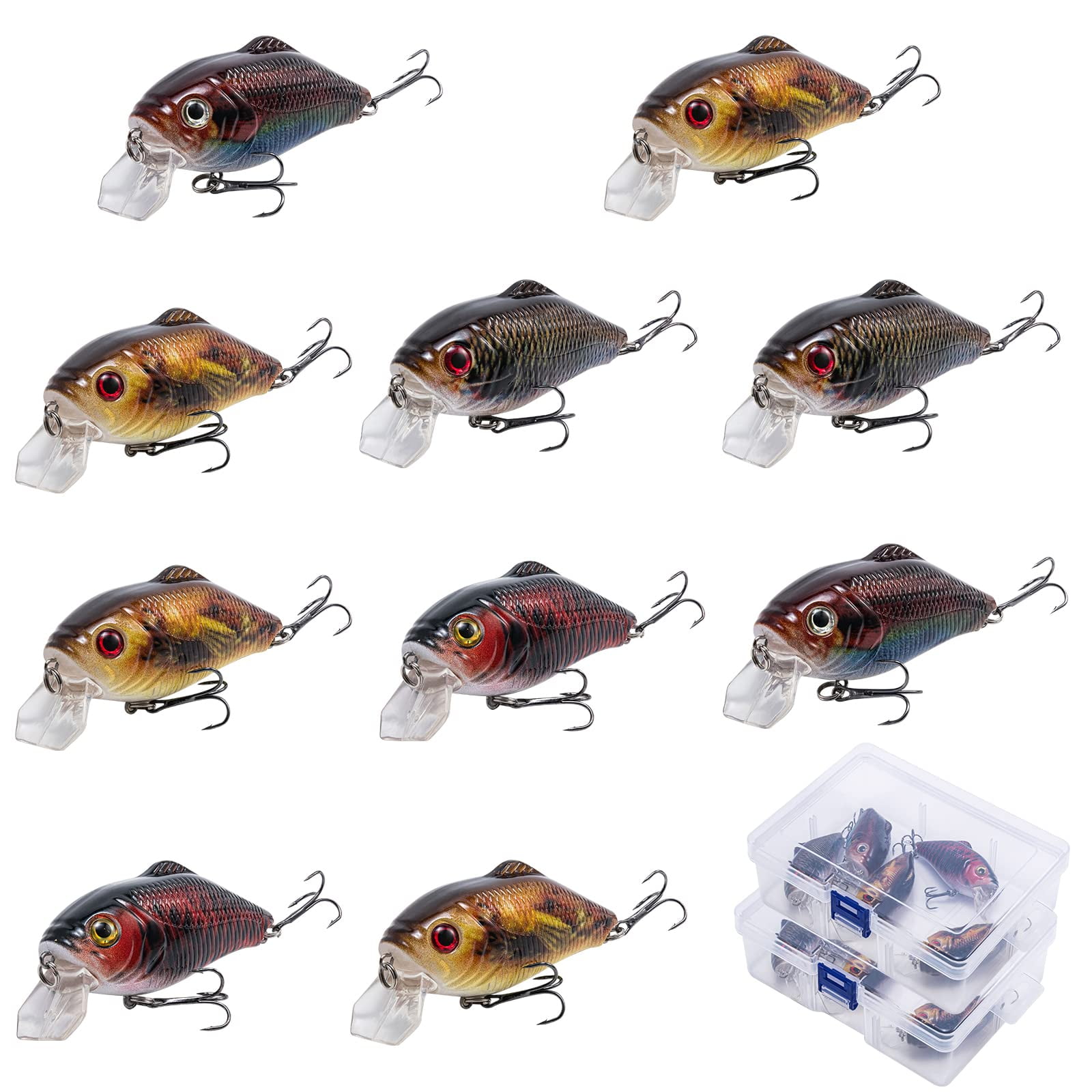 Goture Minnow Fishing Lures, Crankbaits Hard Baits with Tackle Box,  Fast/Slow Sinking Minnow Lures Freshwater Saltwater, Topwater Pencil  Fishing Lures