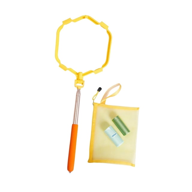 Recogedor de excrementos plegable para mascotas con mango extensible, ergonómico y portátil, ideal para el jardín, ciudad y exteriores. Perros
