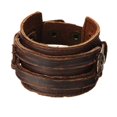 thumbnail image 1 of Pulsera de cuero marrón de los hombres antiguos, pulsera de cuero pulsera hecha a mano joyería, 1 of 5