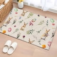 thumbnail image 2 of Rectangle Area Rug 2x3ft, Vintage Bunnies Eggs Non-Slip Non-Shedding Floor Mat, Leaves Flowers on Linen Washable Sturdy Carpet for Living Room Bedroom Home Decor, 2 of 9