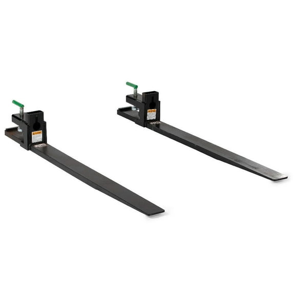 Titan Attachments Heavy-Duty 60" Clamp-on Pallet Forks, 47" x 4" Fork Length, Rated 6,000 LB, Easy to Install on Loader or Skid Steer Bucket