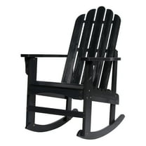 Shine Company Traditional Cedar Wood Adirondack Porch Rocker in Black