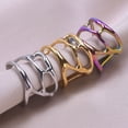 thumbnail image 3 of 1Pc Stainless Steel Women Personality Textured Chunky Open Rings Punk Hammered Irregular Lava Wedding Party Men Anillos Jewelry, 3 of 5