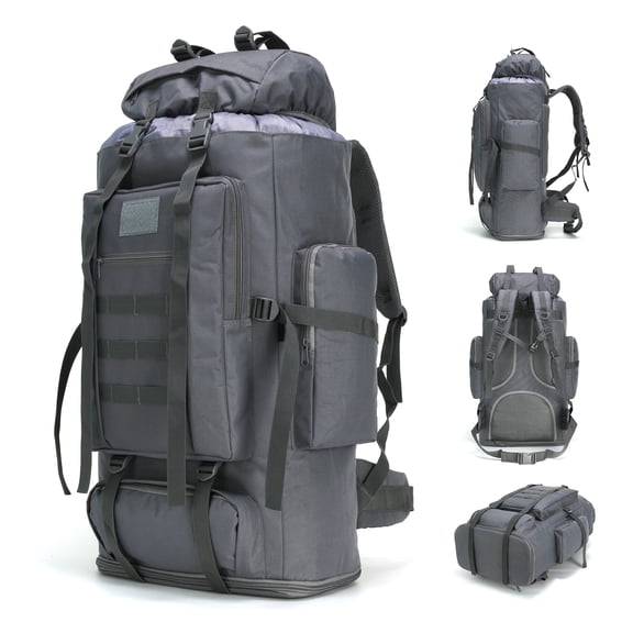 100L Hiking Backpack, Large Capacity Camping Rucksack with Expandable Bottom, Multi-Pockets and Breathable Back