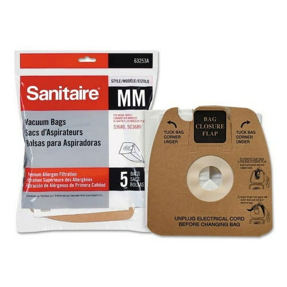 Sanitaire Style MM Disposable Dust Bags with Allergen Filter for SC3683A/SC3683B, 5/Pack, Each