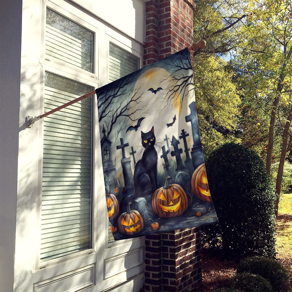 Halloween Dog House Flag 28x40IN Double-Sided Polyester Decorative Sleeve Pole Flag for Outdoor Home Garden Patio