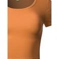 thumbnail image 4 of A2Y Women's Basic Cute Scoop Neck Cotton Short Sleeve Crop Top Ash Mustard S, 4 of 5