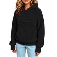 thumbnail image 5 of Splozh Cute Hoodies for Girls Solid Color Casual Girls Fashion Long Sleeve Hooded Sweatshirt Fall Winter Pullovers Hoodie Girls,Black,7-8 Years, 5 of 6
