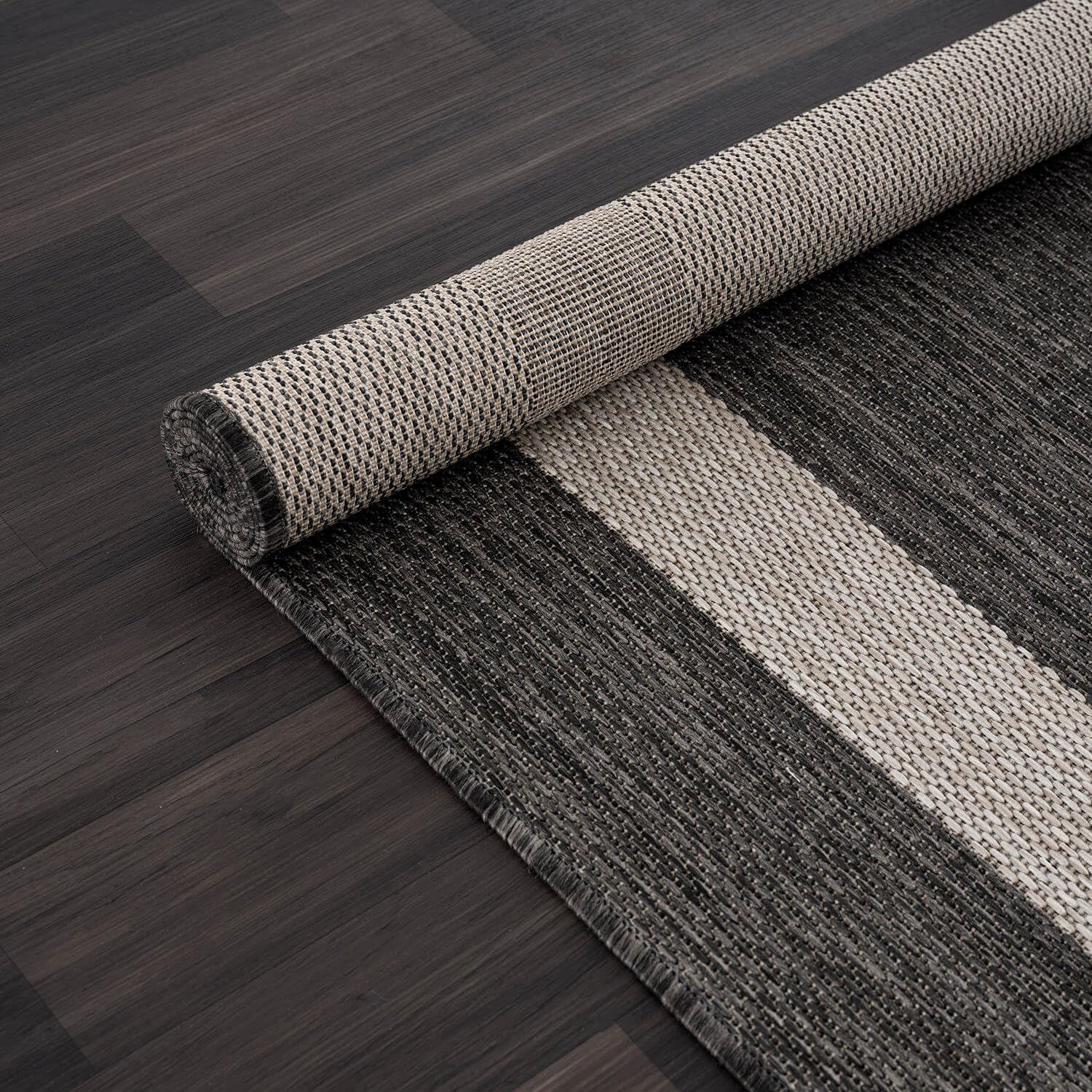 Outdoor Rug 5x7 Modern Outside Rugs For Patios Porches Waterproof Durable Washable Non-shedding  Easy-to-clean Indoor Area Carpet (5 X 7 Bordered - Dark Gray/light Gray)