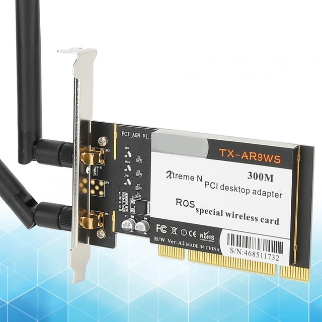 300Mbps Durable Card, PCI Desktop Adapter, Wide Compatibility for Xp 32/64 Win7 / Win8 / Win10