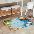 thumbnail image 2 of FJPT Non Slip Flannel Polyester Floor Mat Beach Theme With Seashells Starfish And Rope Design For Bathroom Kitchen Bedroom Decor 31.5x19.7 inch, 2 of 5
