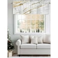 thumbnail image 5 of White Gold Marble Valances for Windows, Rod Pocket Kitchen Valance Curtains - Soft & Washable Small Window Treatment for Living Room,&nbsp;Bathroom, Modern, 54x18inch, 5 of 9