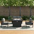 thumbnail image 3 of LayinSun Outdoor Aluminum Furniture Set with Fire Pit Table, Modern Patio Conversation Sets for Porch, Backyard, 3 of 9