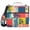 Colorful Block Doodle, variant on 3 Ring Zipper Binder with Shoulder Strap Waterproof Trapper Keeper 2 Inch D-Ring 500 Sheets Capacity Mint Green Marble