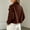 Brown, variant on Women's Cropped Double‑Breasted Trench Jacket, Notched Lapel Long Sleeve Twill Outerwear for Women, Casual Short Coat with Plaid Lined Roll‑Up Cuffs for Office and Daily Wear