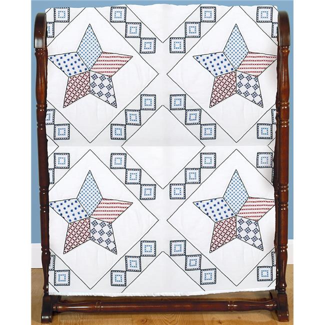 Jack Dempsey Quilt Block - 'Watering Can' Design, 18" X 18", Pre-Stamped, White - View #5
