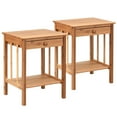 thumbnail image 1 of Costway 2PCS Bamboo Nightstand End Table Drawer Storage Shelf Home Furniture, 1 of 9