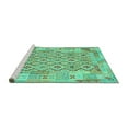 thumbnail image 2 of Ahgly Company Machine Washable Indoor Round Southwestern Turquoise Blue Country Area Rugs, 3' Round, 2 of 4