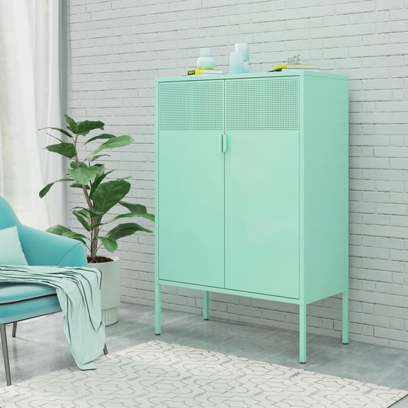 CHSHIN 40"H Green Metal Locker Storage Cabinet,Multipurpose 3-Tier for Home,Office,Bar(Width:31.5")
